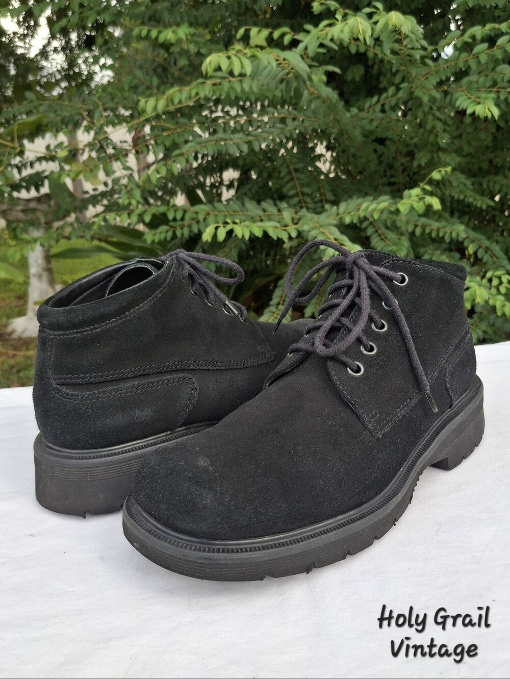 Rare Vintage 90s Dr. Martens 9286 Black Suede Chukka Boots Made In England UK 8